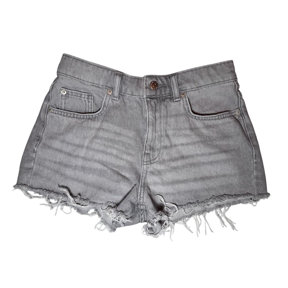 BDG Urban Outfitters Denim Shorts Gray Distressed Raw Hem Women size 26